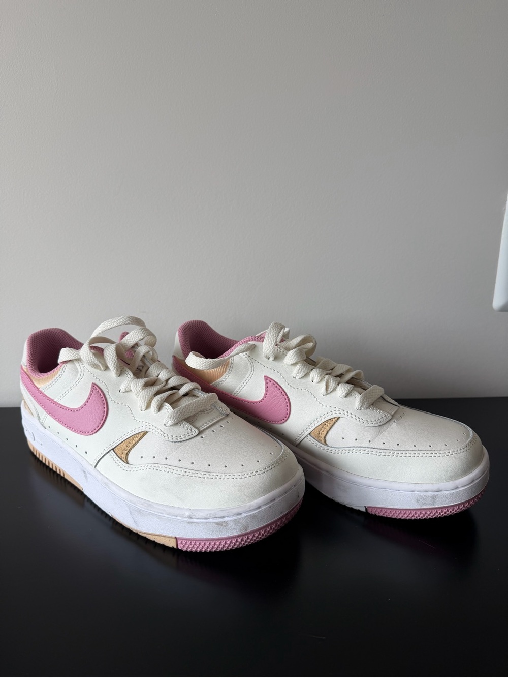 Nike Cream and Pink Low-Top Sneakers